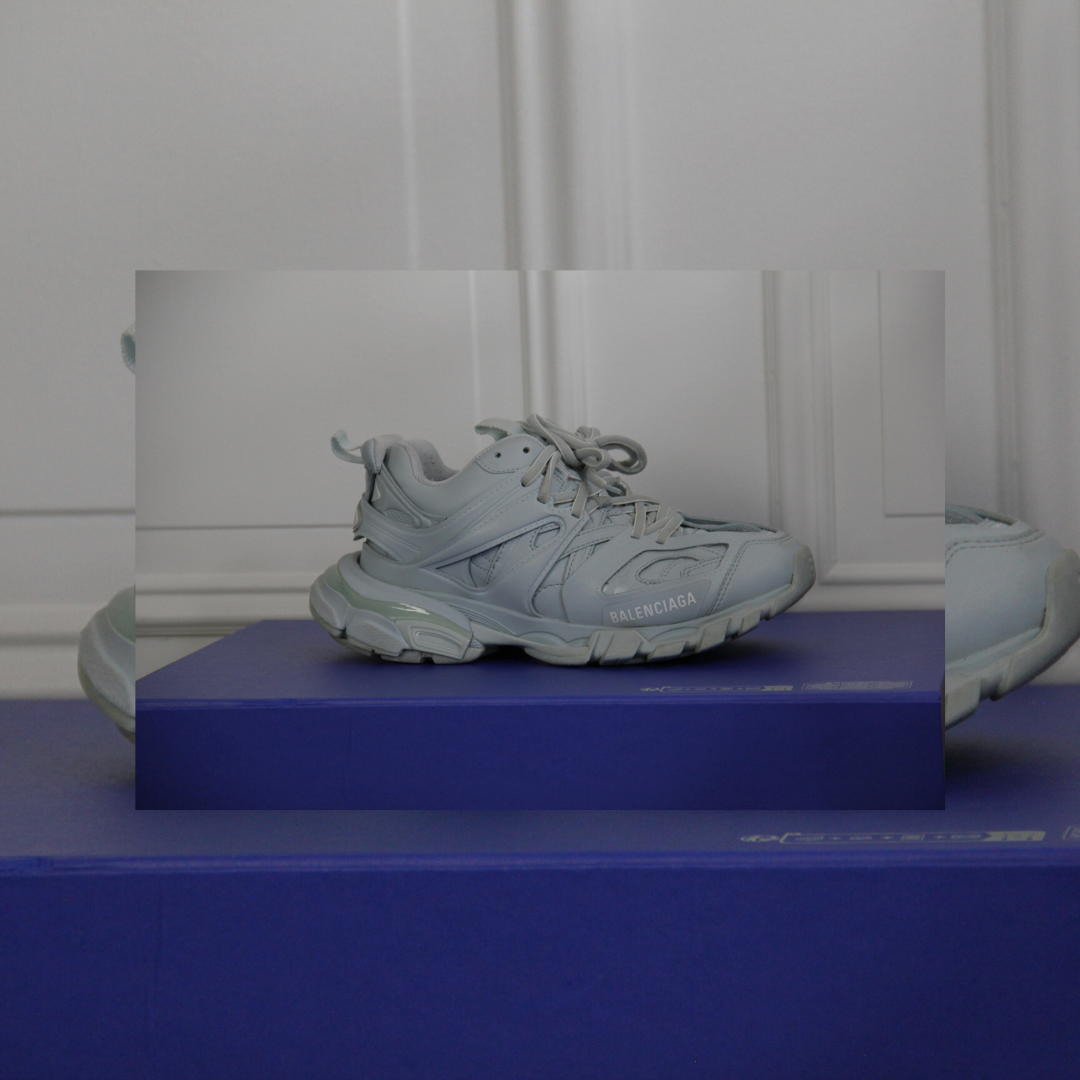 balenciaga track leather/full color bleu seconde main taille 37